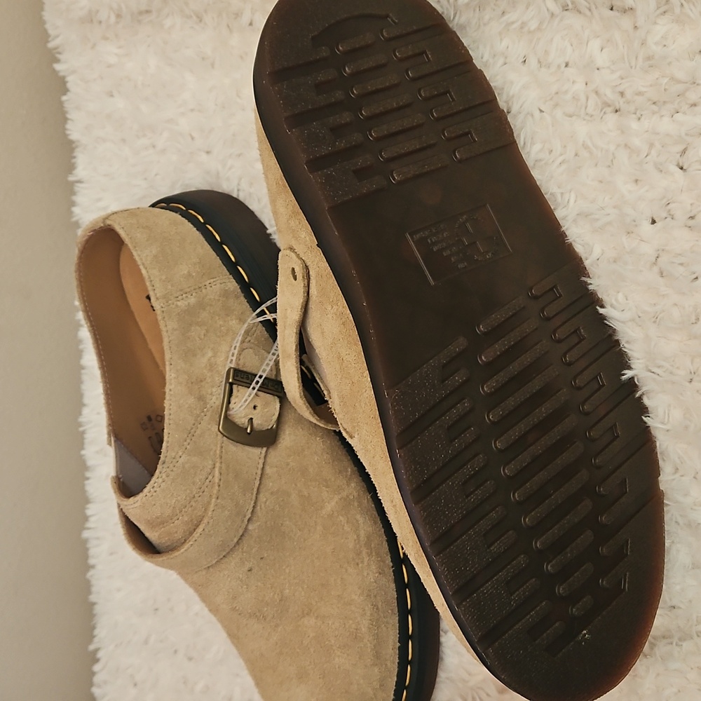 Dr Martens Isham Slingback Mules Desert Oasis Suede- Savannah Tan, Men's 12